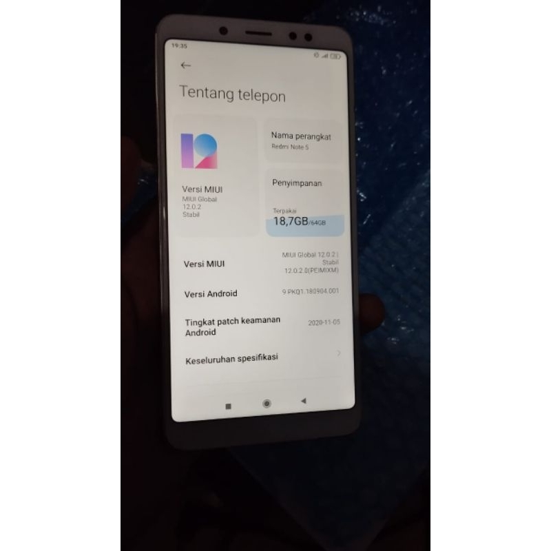 Redmi Note 5 Ram 4/64 Second