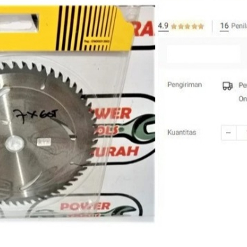 

Mata Gergaji Kayu 7" x 60T Tipis Circular Saw Blade KYK Piringan
