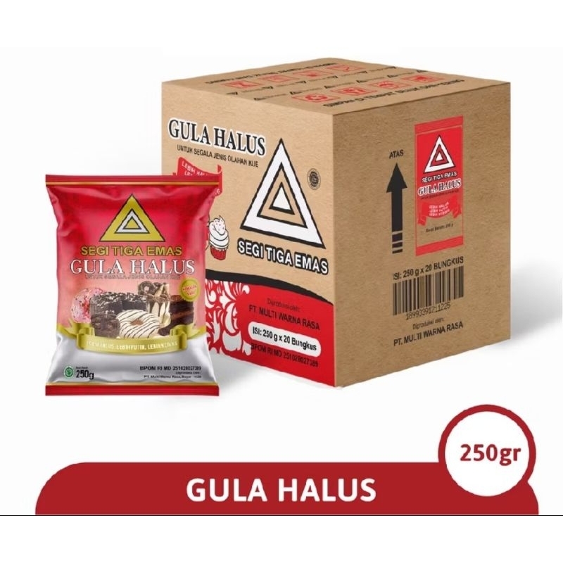 

Gula Halus Segi Tiga Emas 1 Dus isi 20 Pcs @250gr