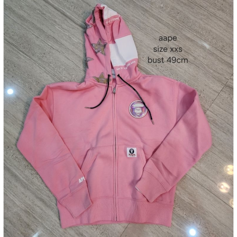 preloved aape pink hoodie jacket