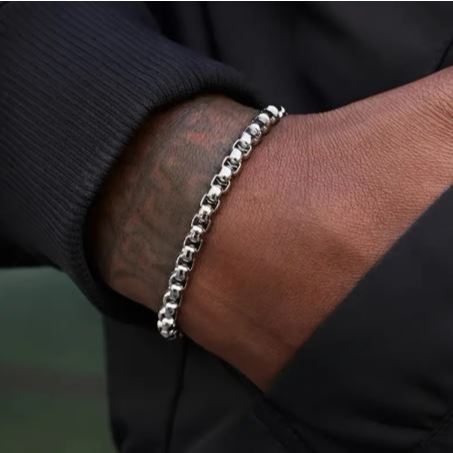 TERMURAH - Gelang Titanium Pria Motif Rantai Rolo panjang 18 cm Anti Luntur/Gelang