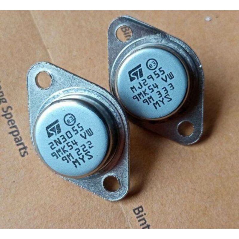 (SATU SET) TRANSISTOR JENGKOL 2N3055  MJ2955 ORIGINAL TR 2N3055 MYS  2N 3055 TIP JENGKOL MJ2955 TIP 