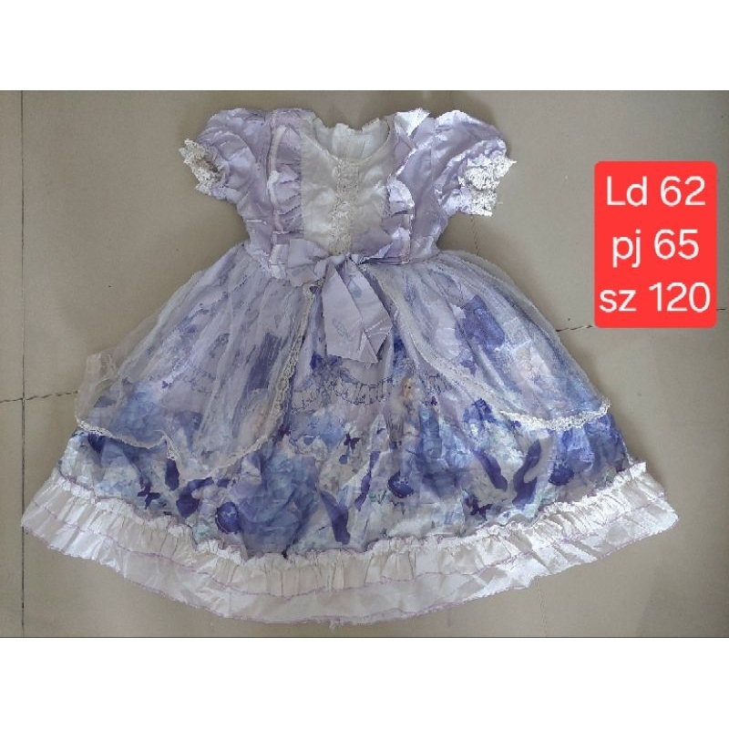 Gaun anak dress none anak warna lilac size 120