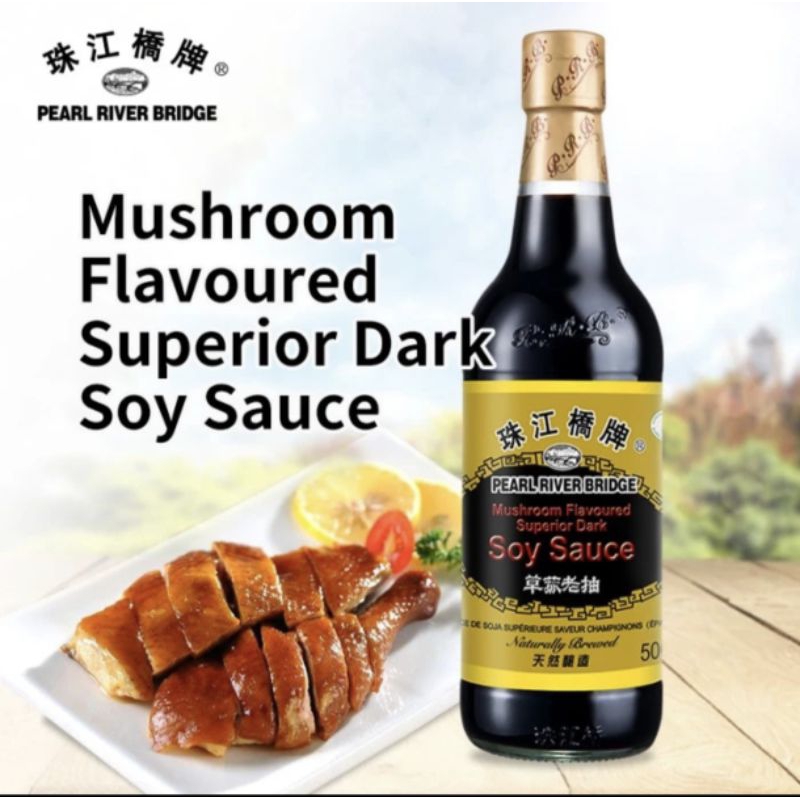 kecap soy saus hitam jamur pearl river 600ml