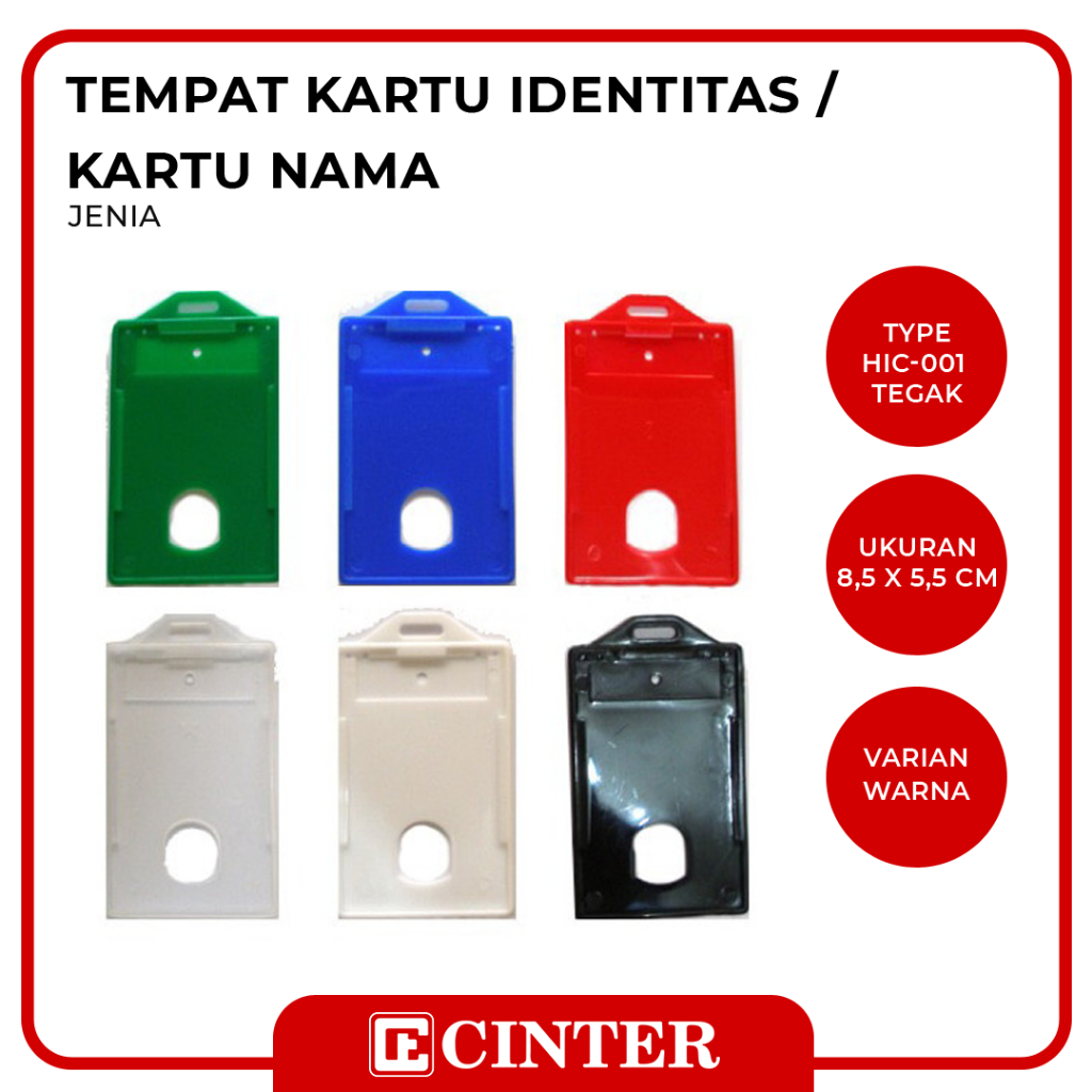 

JENIA - TEMPAT KARTU IDENTITAS / KARTU NAMA/ TEMPAT PAPAN NAMA / CARD HOLDER / NAME TAG / NAME PLATE ID CARD HIC-001 TEGAK