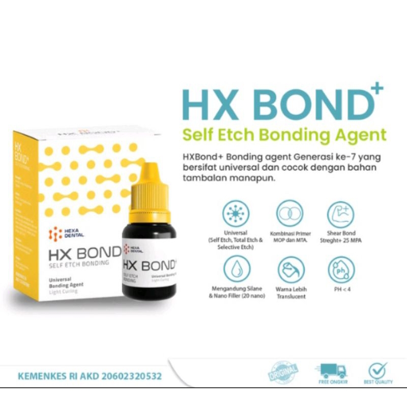 DENTAL HEXABOND+ self etching Bonding komposit gen 7  isi 5 ml / lem behel gigi