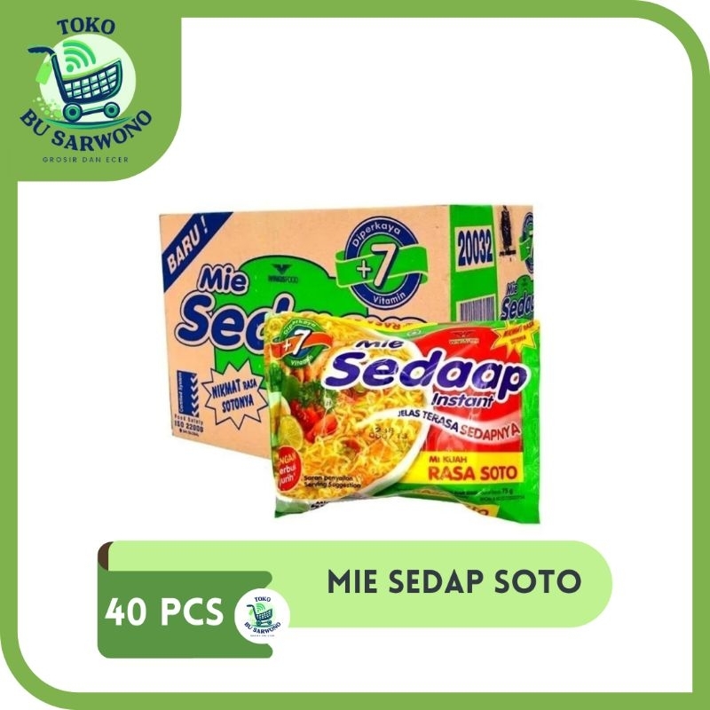 

SEDAAP SOTO 1 DUS KARTON ISI 40 X 75 GRAM | MIE SEDAP SOTO KUAH INSTAN