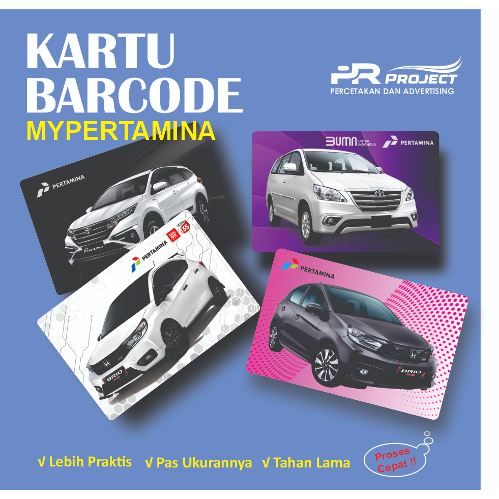 

Cetak Kartu Barcode MyPertamina Bahan PVC Bisa Pakai Photo Custom