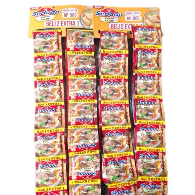 

2 renteng isi 36 sachet bumbu kaldu SEDAAP ayam/sapi