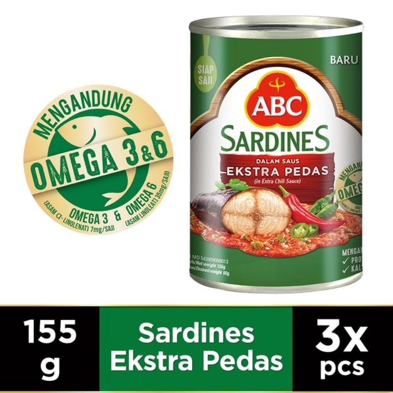 

Ikan sarden abc olahan 155gr × 3 kaleng