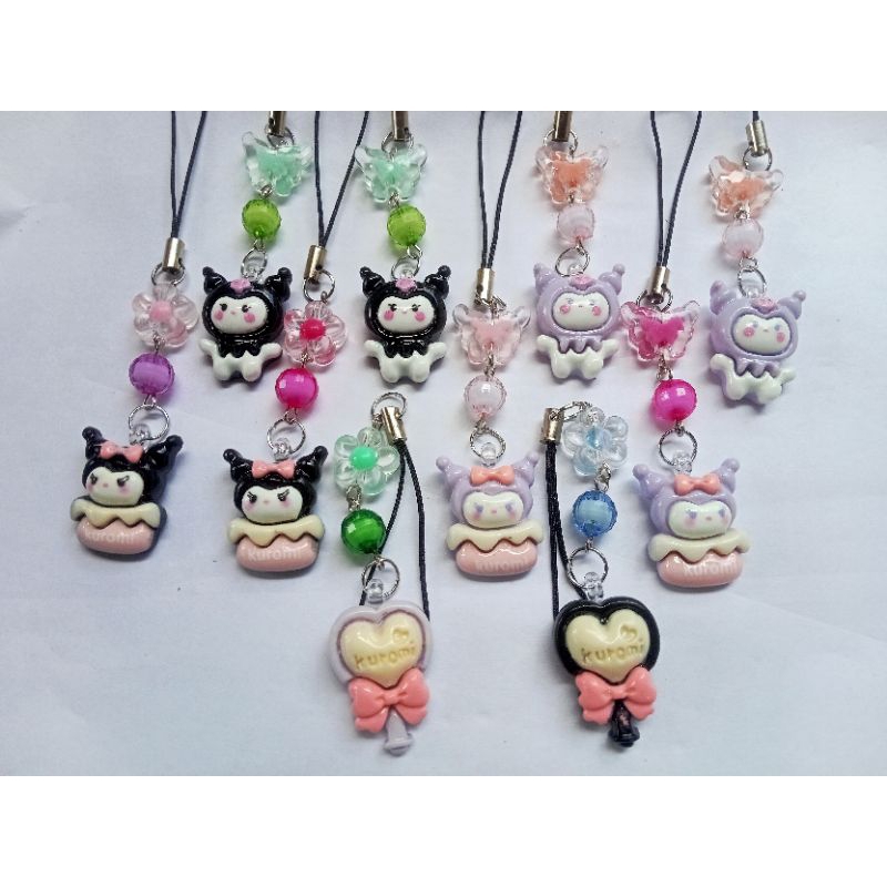 Gantungan tali HP karakter kuromi/gantungan HP lucu/gantungan hp karakter