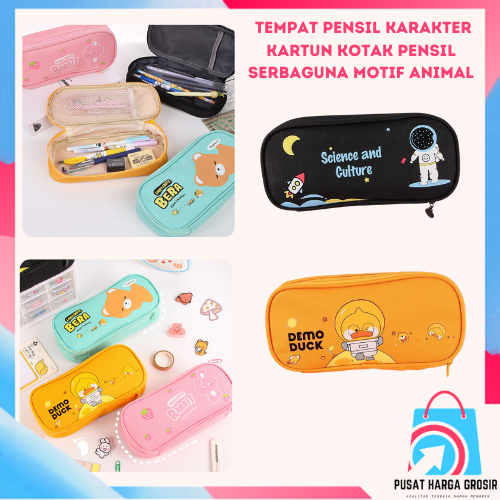 

PHG - Tempat Pensil Karakter Kartun Kotak Pensil Serbaguna Motif Animal Kotak Pensil Sleting Lucu Tempat Alat Tulis Perlengkapan Sekolah Kantor Double Layer Kotak Pensil Anak Perempuan Kapasitas Besar