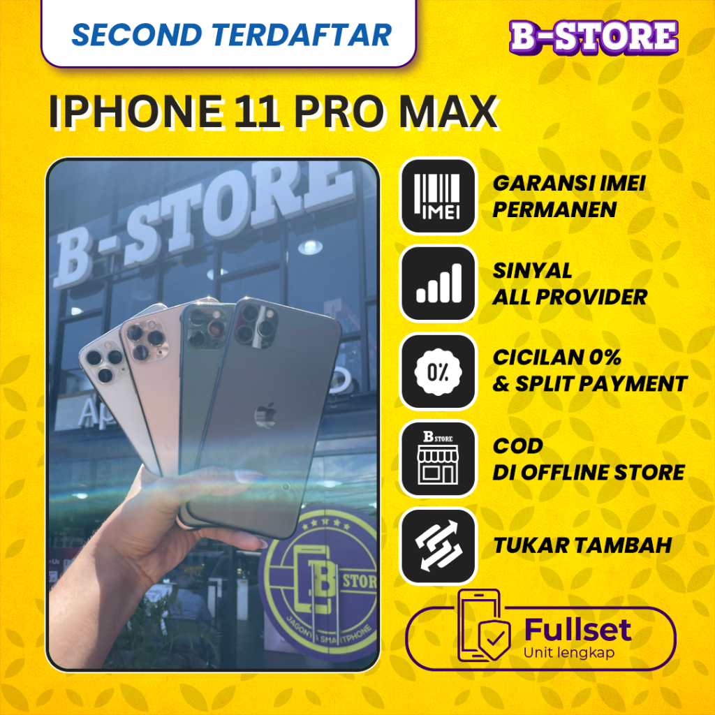 IP 11 PRO MAX 64GB - Fullset Bergaransi - SECOND TERDAFTAR
