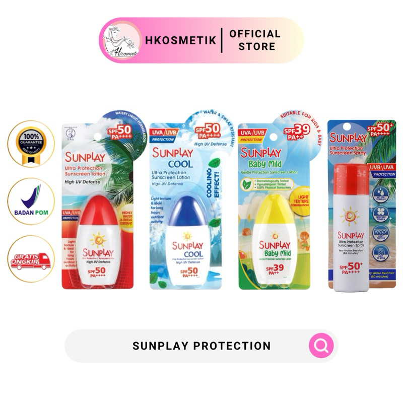 Sunplay High UV Defence Sunscreen Lotion SPF50, PA++++ - 30gr | Sunplay Baby Mild Gentle Protection 