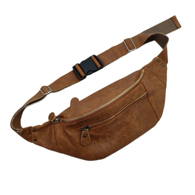 WaistBag HD kulit/Tas pinggang kulit HD Tas kompek pria Tas selempang kulit Bali