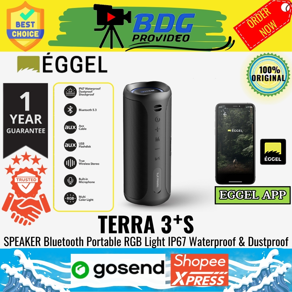 EGGEL TERRA 3 + S / Speaker Bluetooth Portable RGB Light Eggel Terra 3 Plus S