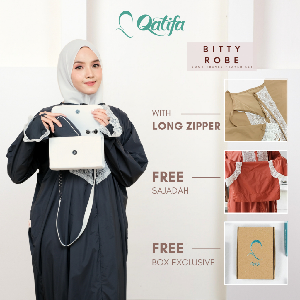 Mukena Traveling Mini Pouch Premium Mukena Travel Terusan Parasut Terbaru Premium Motif Lajuran Laju