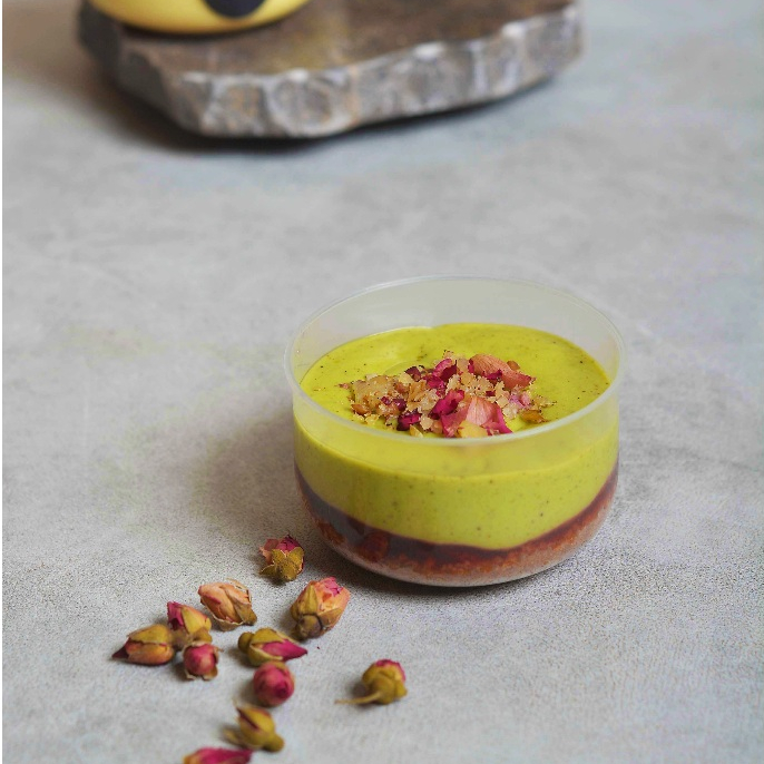 

Pistachio Strawberry Cheesecake,middle eastern flavor, creamy cheesecake