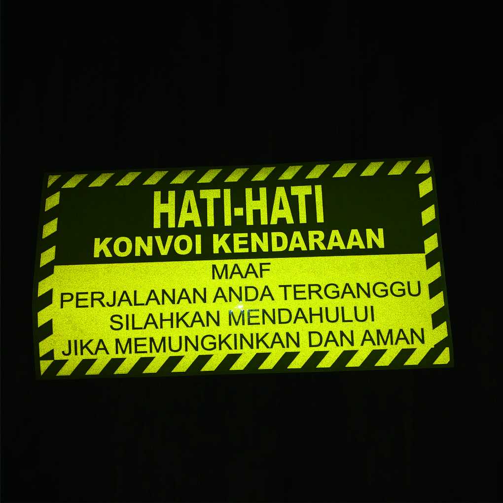 sticker mobil hati hati konvoi kendaran