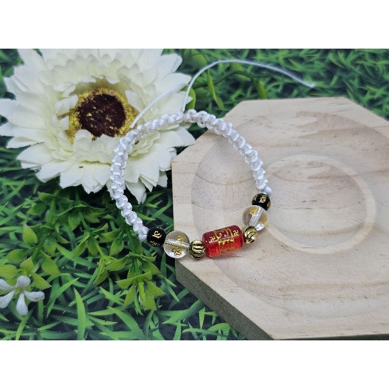 gelang tali putih batu alam