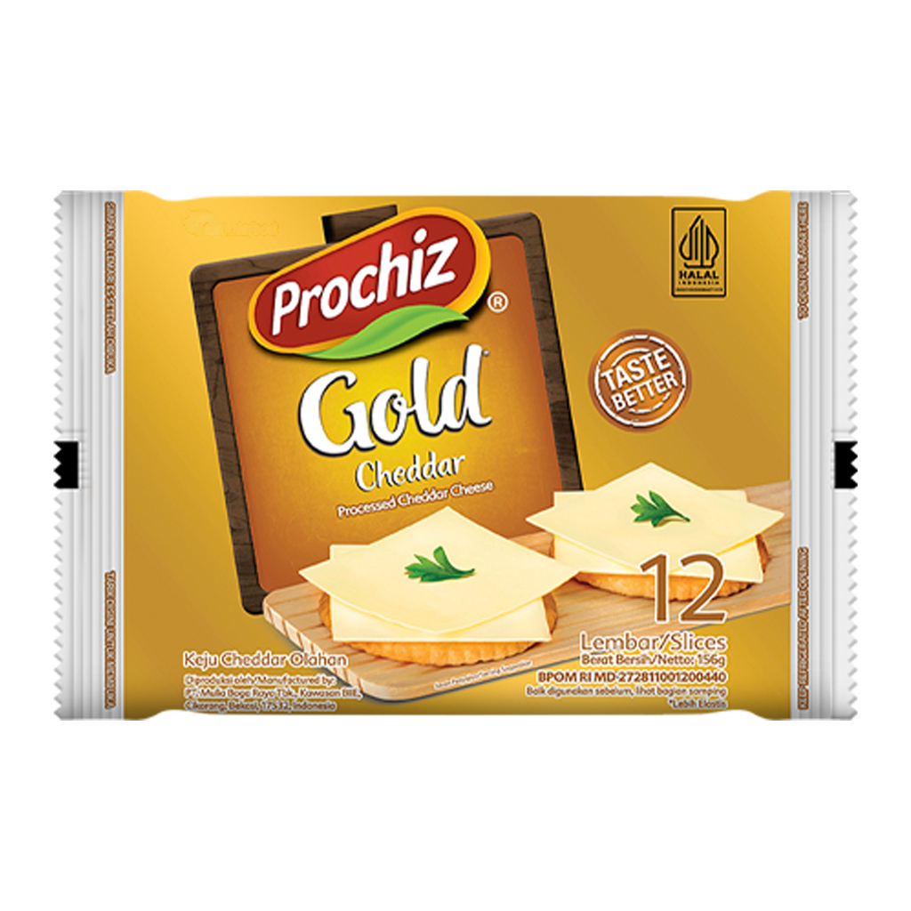 

Prochiz Slice Keju Lembaran Gold 12 Lembar Slices Singles