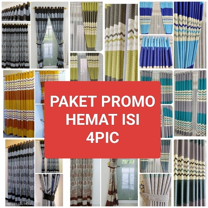 PROMO 4 PIC GORDEN JENDELA DAN PINTU MINIMALIS  TINGGI 230CM