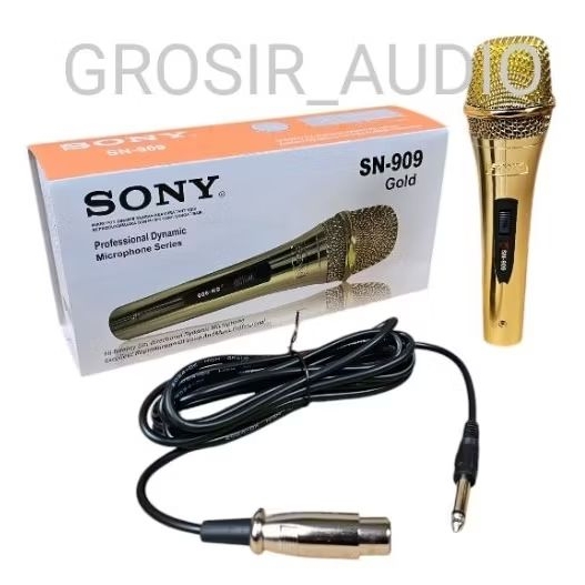 MIC KABEL SONY SN909 GOLD SILVER ,MIKROFON KABEL SONY SN909 SONY SN 909 ,MIC SN909 ,MIC SONY ,SN909