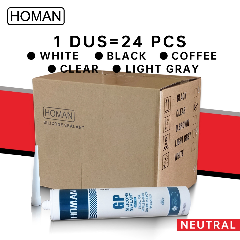 

ucl_gramari - lem kaca sealant silikon netral & asam homan 1 dus - tidak berbau