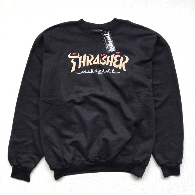 Thrasher Crewneck Calligraphy Black