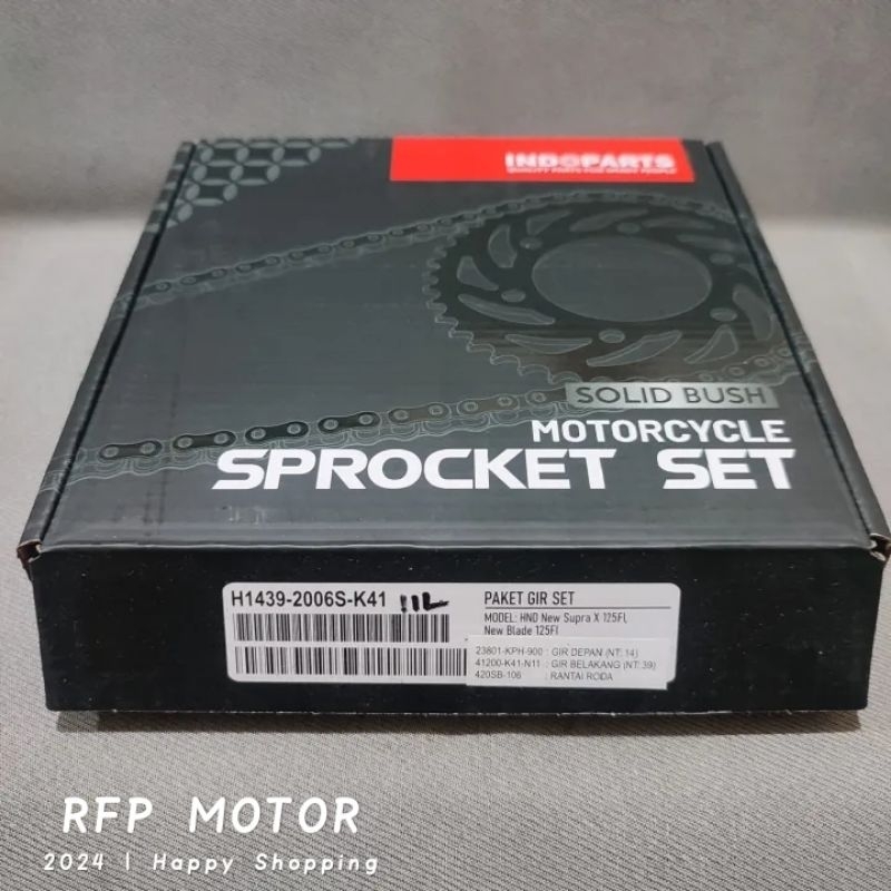 Gear set INDOPARTS SUPRA X 125 FI, BLADE 125 FI