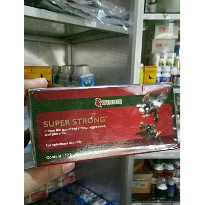SUPER STRONG WINNER ISI 12 BOTOL ( isi dalaman : 10 KAPSUL ) - OBAT PENAMBAH TENAGA AYAM LAGA