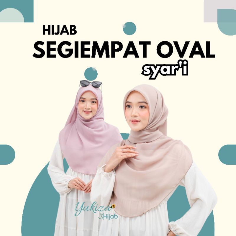YUKIZA Hijab segiempat oval syar'i hijab syar'i free pouch