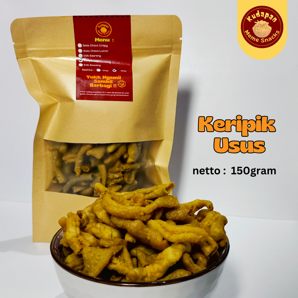 

Meme Snacks Keripik Usus 150gram