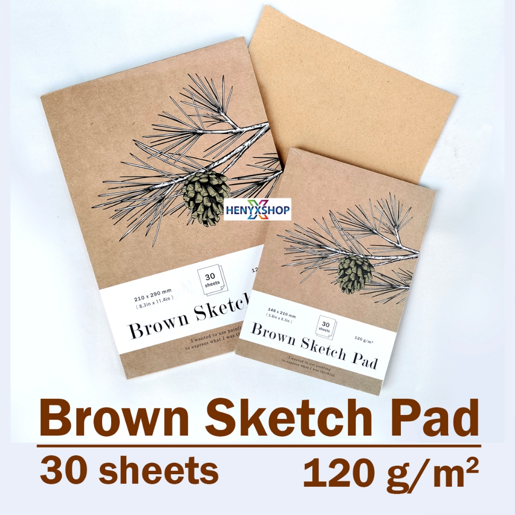 

Brown Toned Paper Sketch pad 30 Lembar - Kertas Gambar Coklat 120 gsm Hard cover