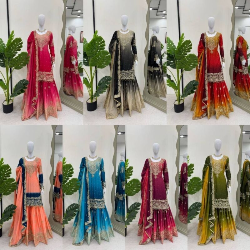 Setelan muslim zahara sutra chinon import wanita