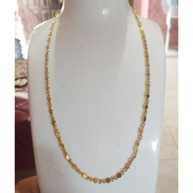 KALUNG 1SUKU MOTIF BIJI CABE LAPIS EMAS/ BISA DI SEPUH /KALUNG WANITA