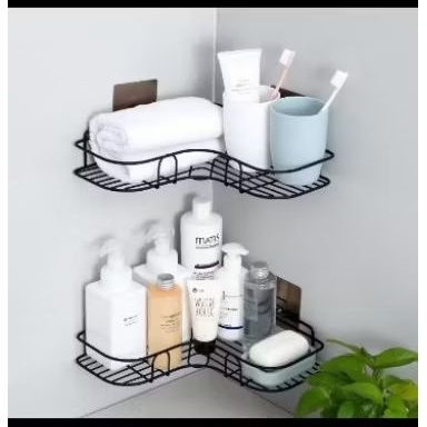 HBS Rak Sudut Kamar mandi Gantungan Trmpel Dinding Kramik Rak Dapur besi serbaguna