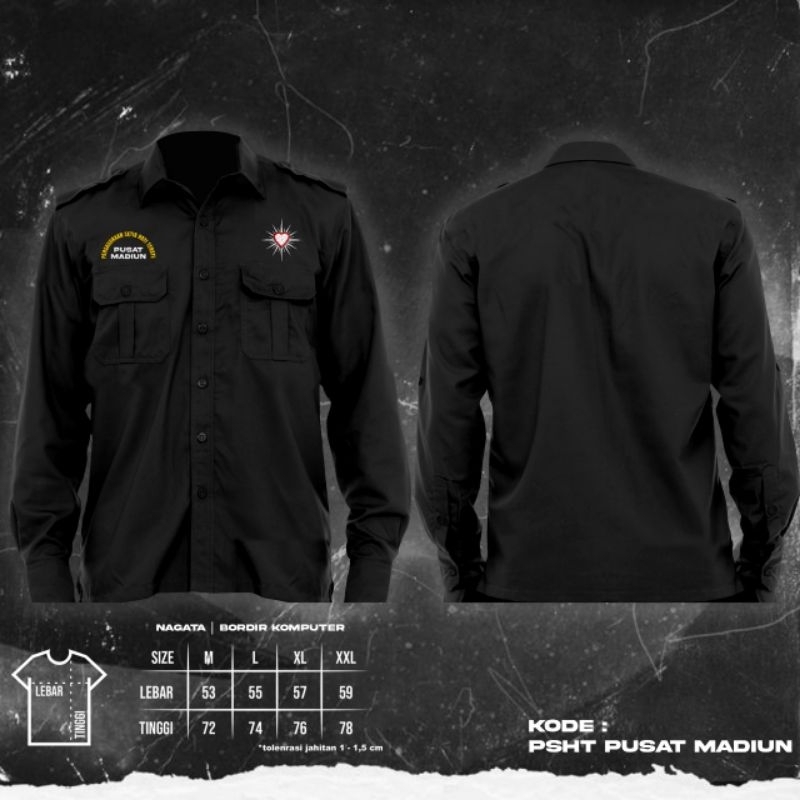 KEMEJA PSHT PUSAT MADIUN FULL BORDIR KEMEJA SH TERATE KEMEJA PSHT NAGATA DRILL KEMEJA SH TERATE