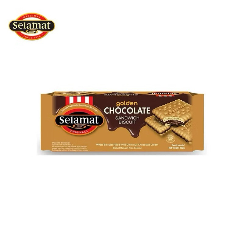 

Selamat Golden Chocolate Sandwich Biscuit 102gr