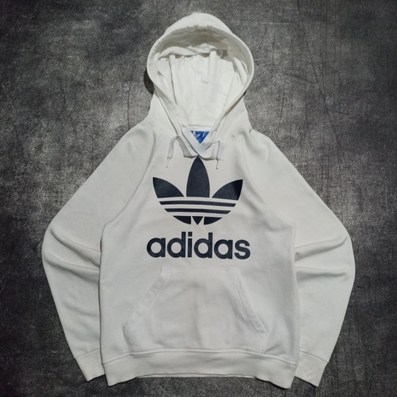 hoodie adidas trefoil white