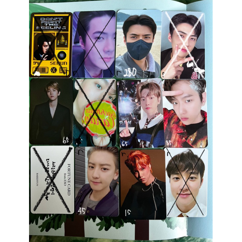 [ ready ] exo photocard official id card dftf ar selca necklace anniversary 10th ar sepcial set sehu