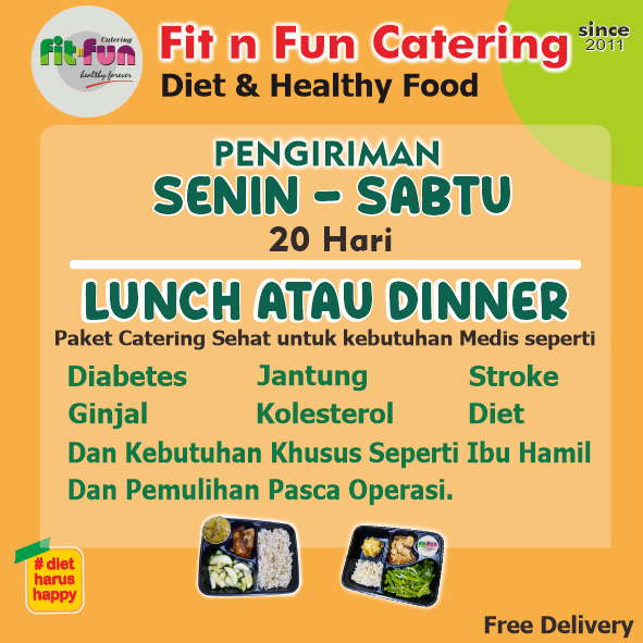

Katering Diet Rendah Kolesterol - FitFunCatering Diet Sehat 20 Hari Lunch dan Dinner [40 meal]
