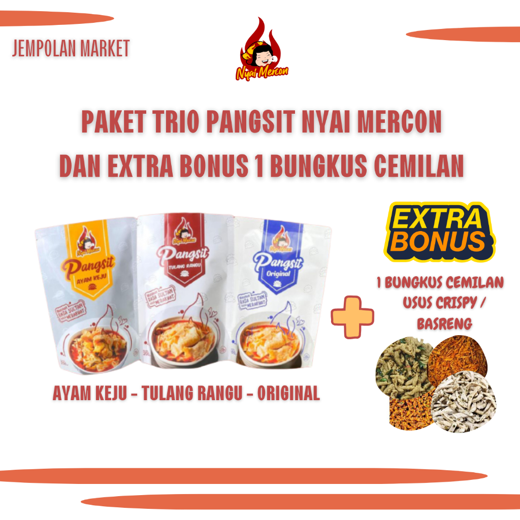 

[ PAKET SPECIAL ] Pangsit Keju dan Original Extra Bonus 2 Bungkus Cemilan
