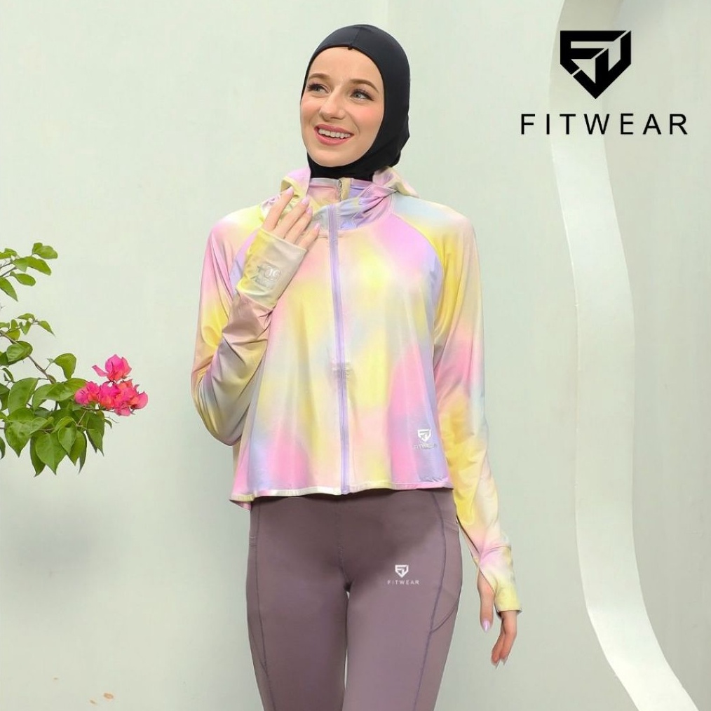 KODE V69S Fitwear  Jaket  Jacket KStyle Anti UV Olahraga Wanita RIHANNA UPF 5   ALLSIZE JUMBO