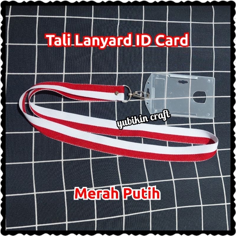 

1 Piece Tali ID Card Lanyard Merah Putih Bendera Indonesia Lebar 2cm Panjang 74cm