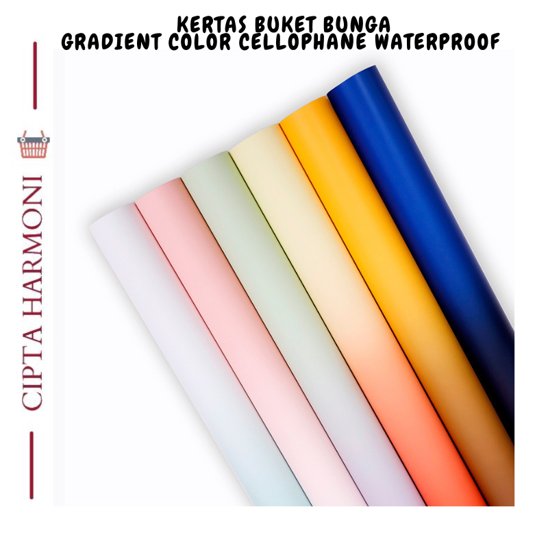 

20 LEMBAR Kertas Buket Bunga Gradient Color Cellophane Waterproof Florist KB033