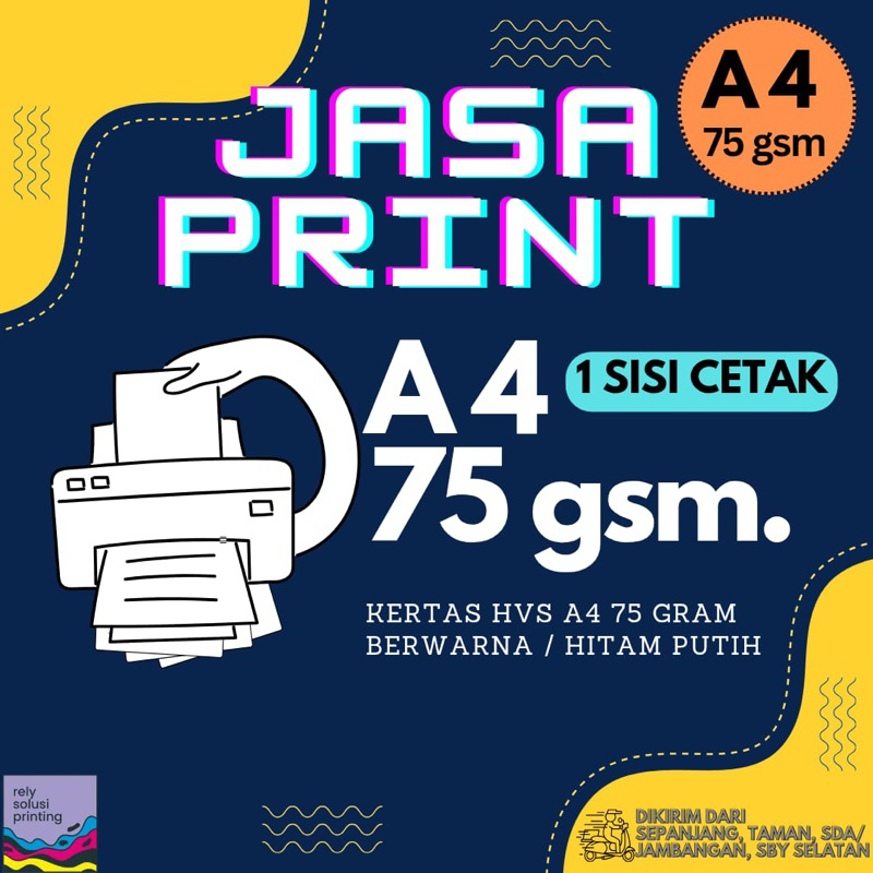 

Print HVS A4 75gsm Cetak 1 Sisi
