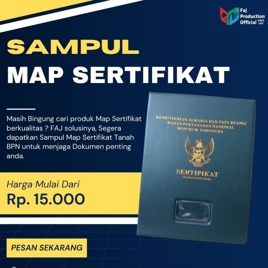 

Map Sampul Sertipikat TanahBPN/Sampul sertifikat tanah/Ukuran Letter