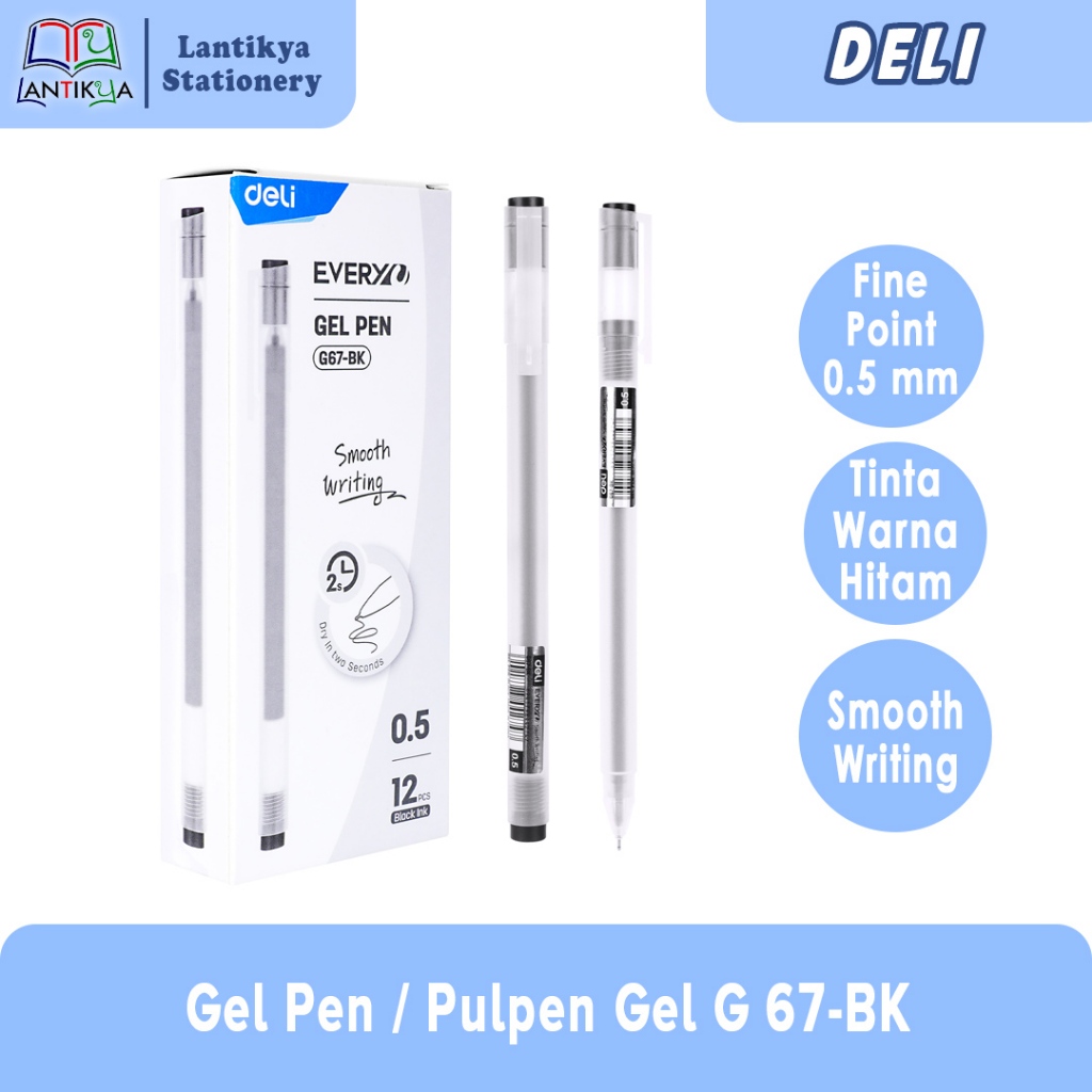 

Deli Gel Pen / Pulpen Gel 0.5mm G 67-BK Per PCS
