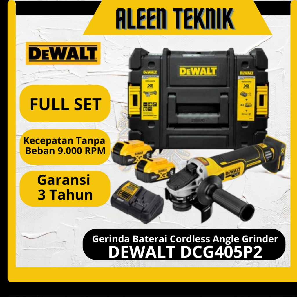 Mesin Gerinda Baterai DeWalt DCG405P2 Cordless Angle Grinder DCG405